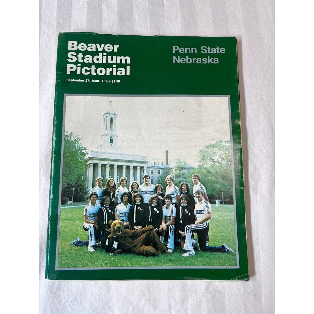 1980 Penn State vs Nebraska Beaver Stadium Pictorial Football Program Vintage